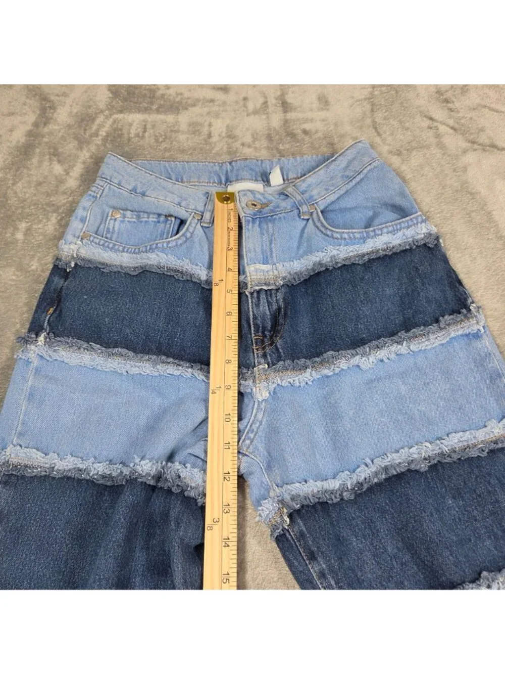 Ragged Jeans Womens 26 Priest Infringement Colorblock Dad Fit Baggy Denim